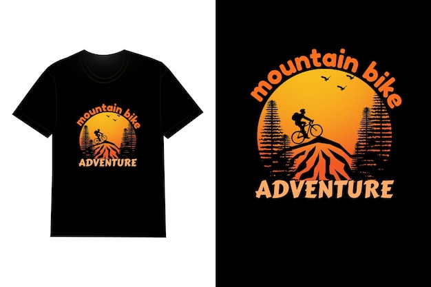 Mountain Bike Adventure T Shirt Design Retro Vintage