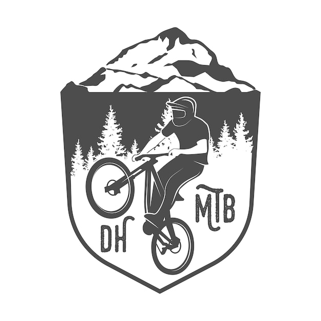 Vector mountain bike badges logo and labels