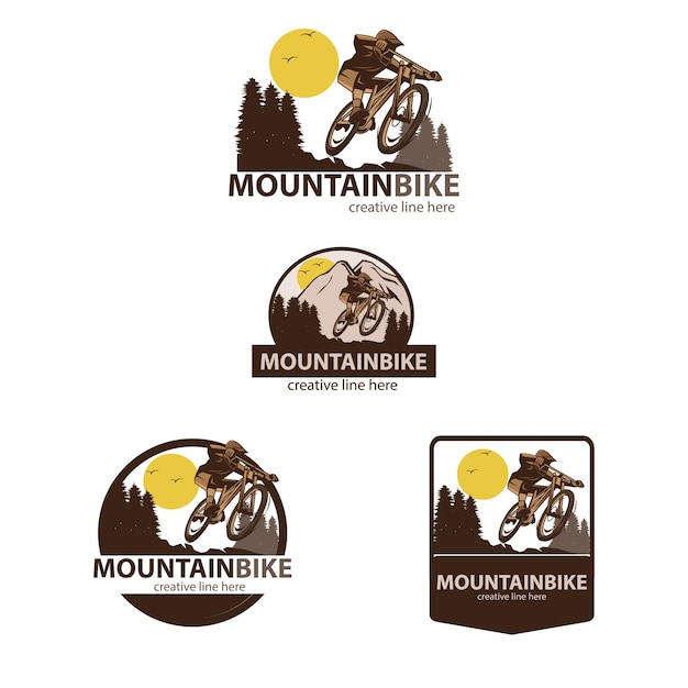 Mountain bike logo set