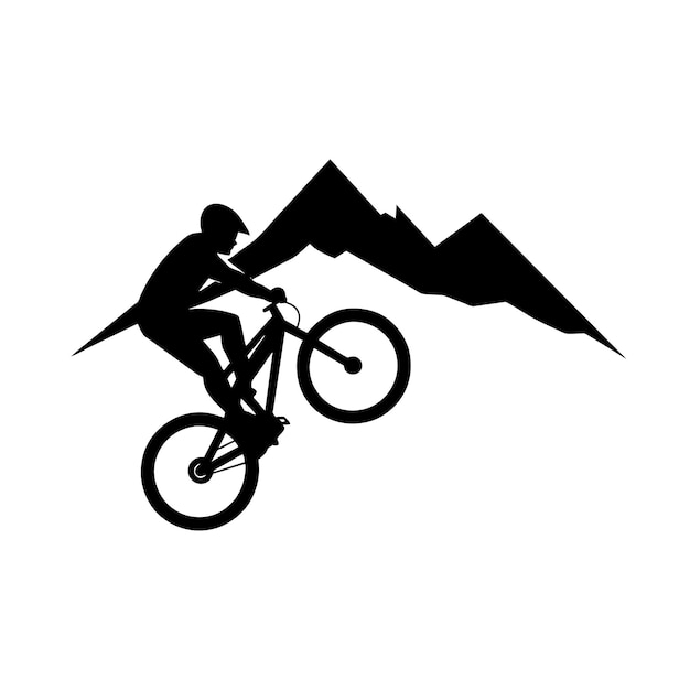 Mountain biker A mountain Rider ride the bike on mountain vector silhouette win isolated white background 5