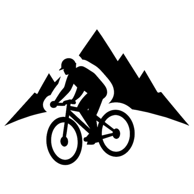 Mountain biker A mountain Rider ride the bike on mountain vector silhouette win isolated white background 7