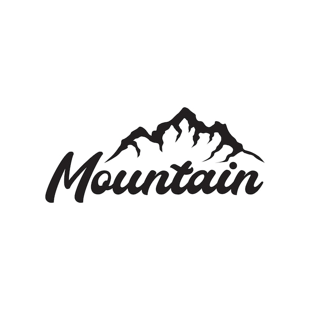 Mountain black isolated adventure logo design vector graphic symbol icon illustration creative idea