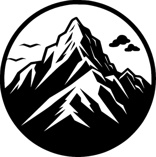 Mountain Black and White Vector illustration