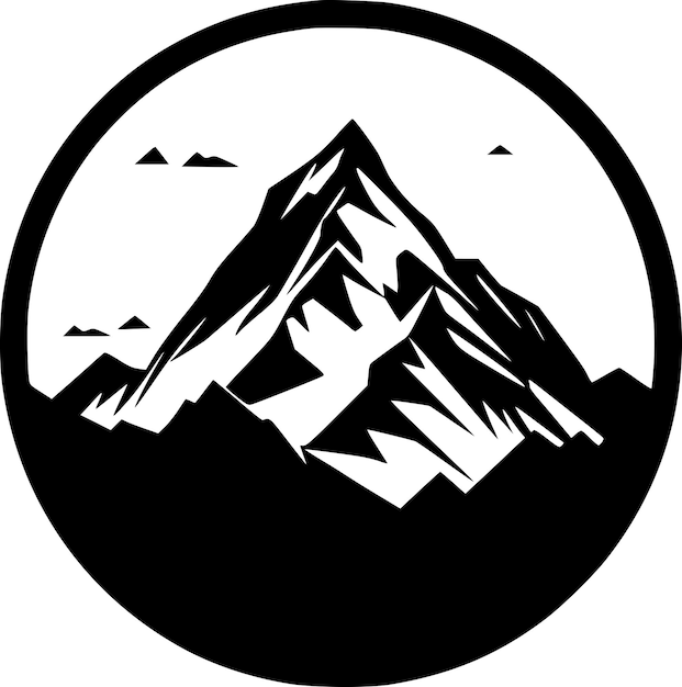 Mountain Black and White Vector illustration