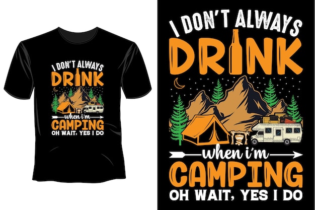 Mountain camping T Shirt Design