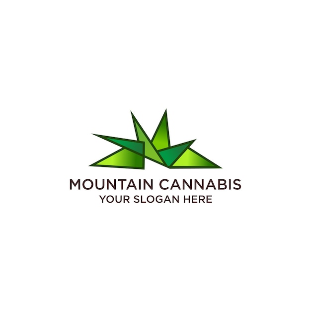 Mountain cannabis logo icon vector image