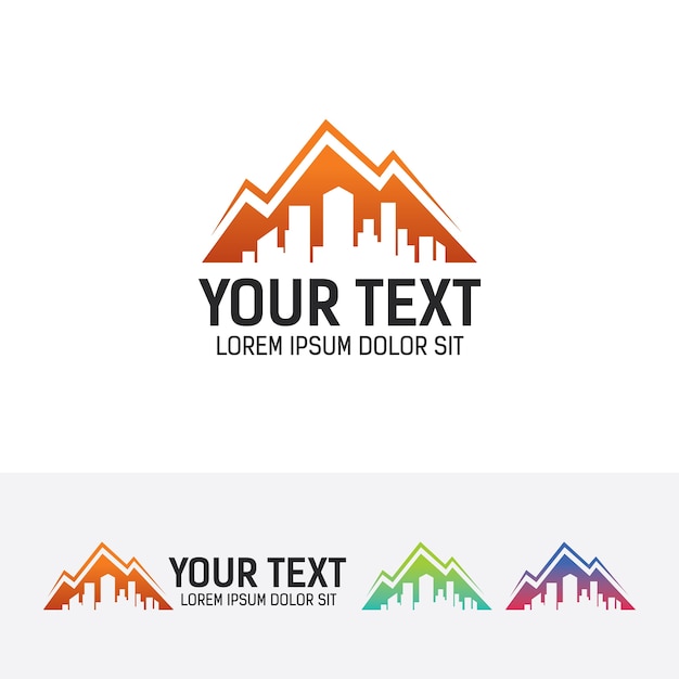  Mountain city vector logo template