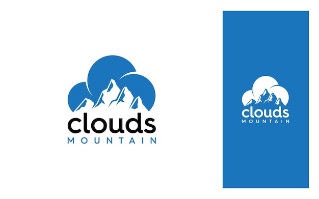 Mountain Cloud Modern logo deign vector