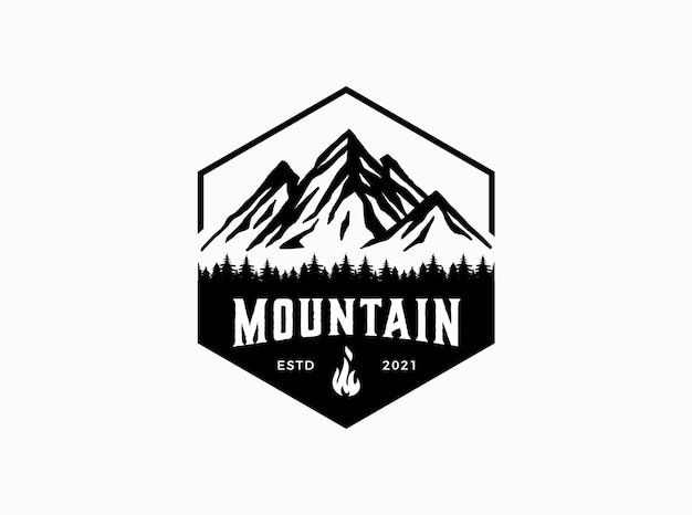 Mountain concept for outdoor adventure logo template