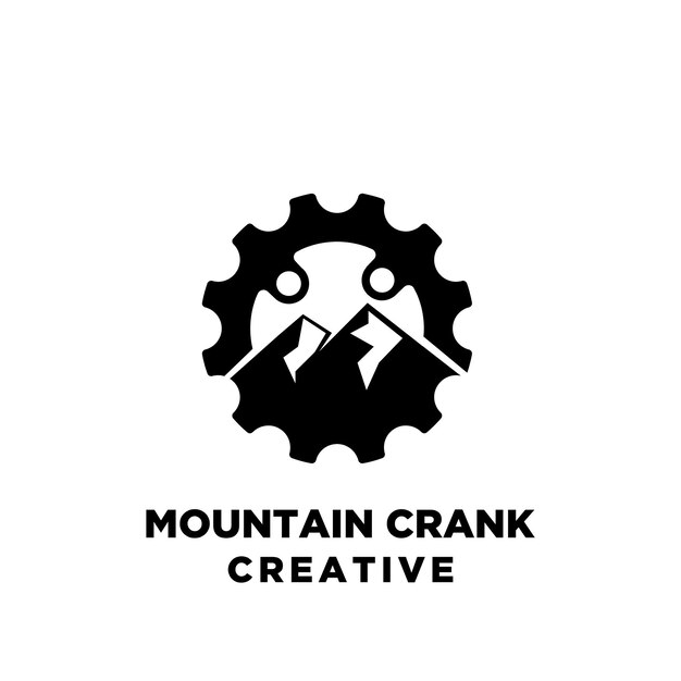 Mountain crank creative sport bike motor cycle vector logo icon illustration design