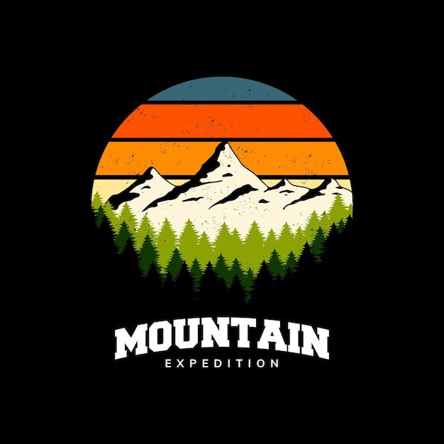 Mountain design for badge, logo, emblem