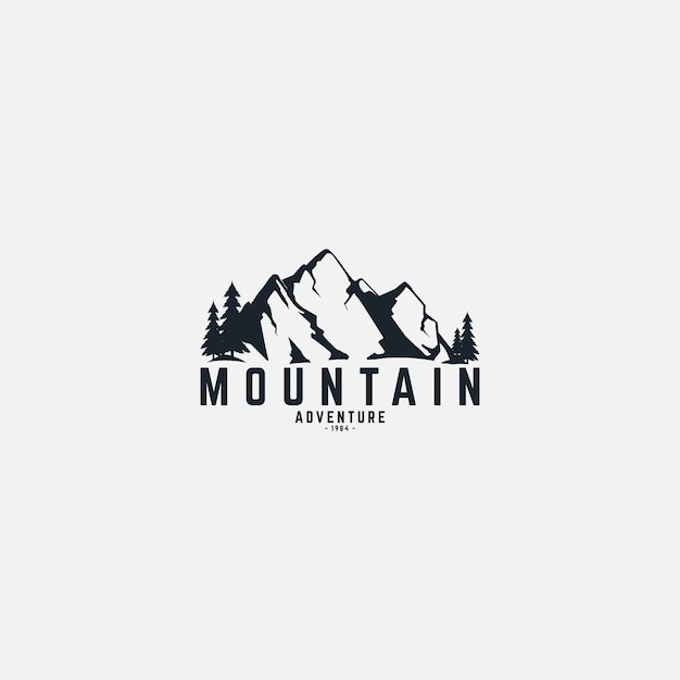 Mountain expedition and adventure in nature logo