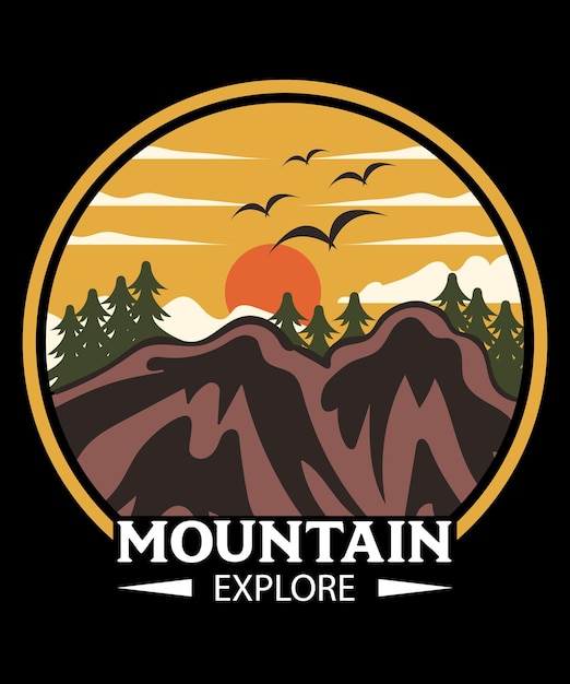 Mountain Explore Vector TShirt Design Template