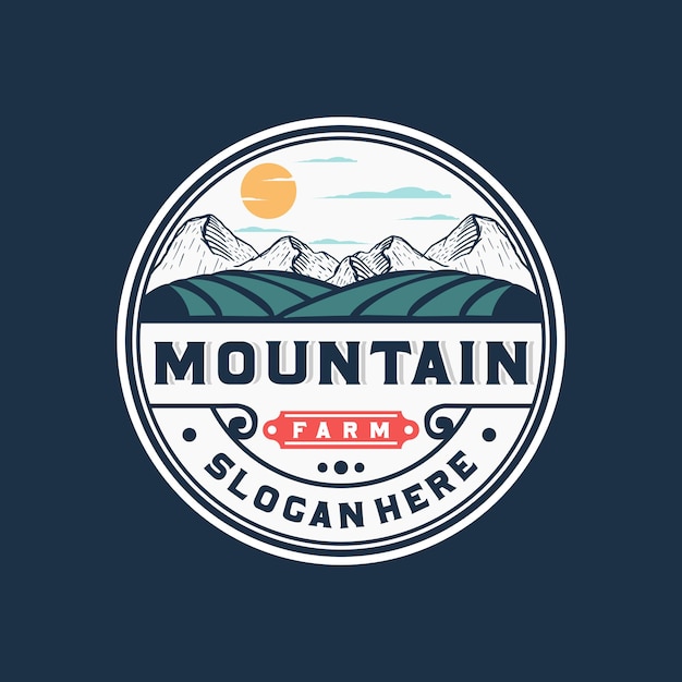 Mountain farm badge logo