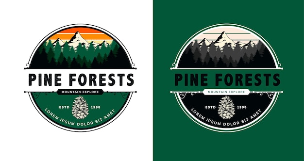 mountain forest vintage logo