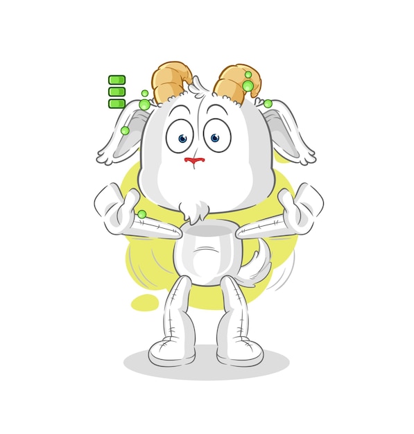 Mountain goat full battery character cartoon mascot vector