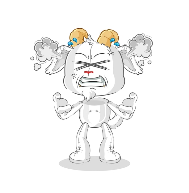 Mountain goat very angry mascot cartoon vector