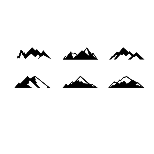 mountain hand drawn doodle illustrations vector set