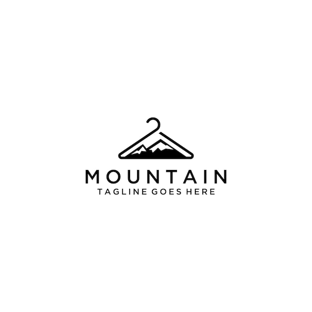 Mountain and hanger fashion logo sign design