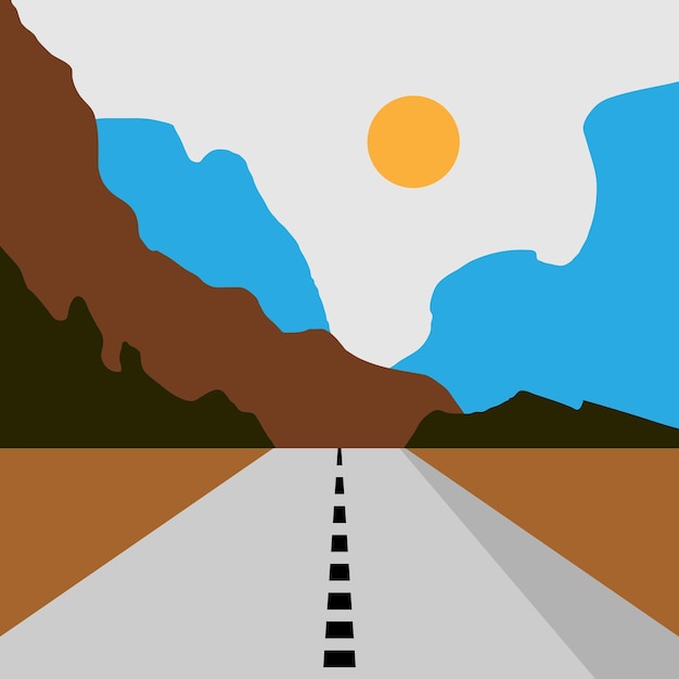 Mountain Highway Abstract Creative Illustration