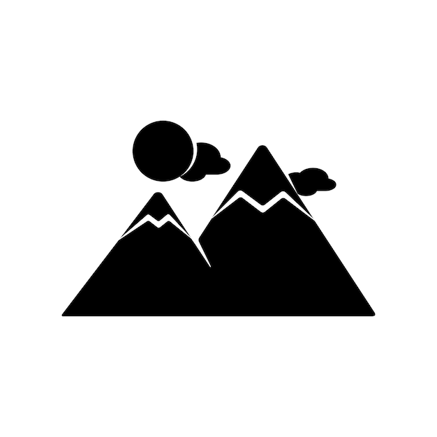 Mountain icon isolated flat design vector illustration