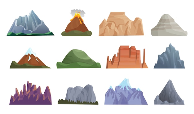 mountain icon set