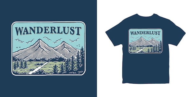 mountain illustration t shirt design