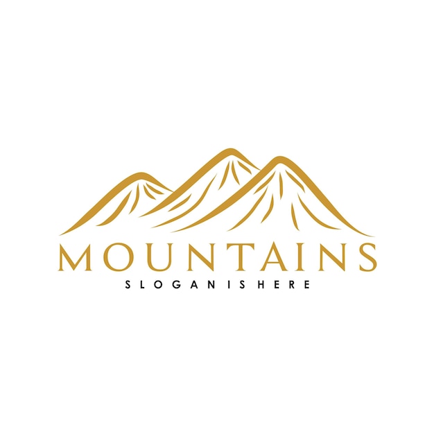 Mountain illustration vintage outdoors landscape Vector logo design template