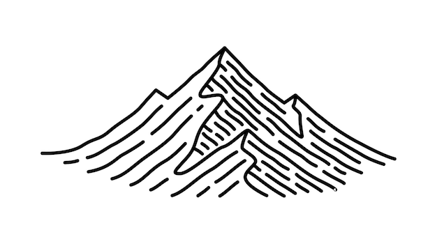 mountain illustration with outline style