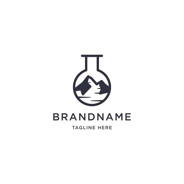 Mountain Lab Logo Icon Design Template Vector Illustration