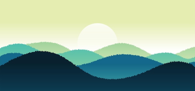 Mountain landscape background vector illustration