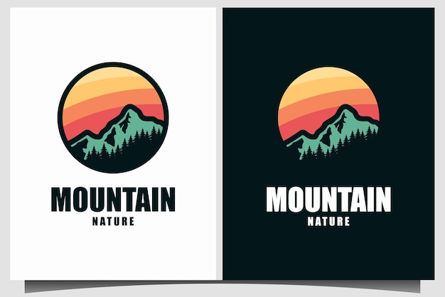 Mountain Landscape Outdoor Travel adventure logo design vector