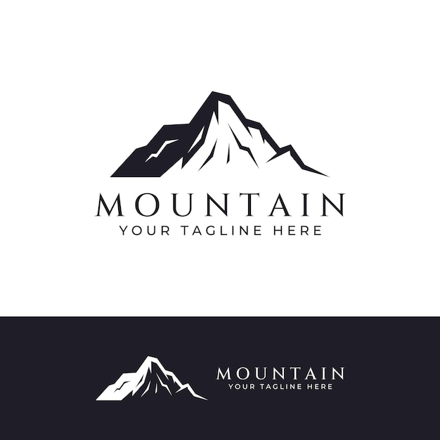 Mountain landscape view minimalistic design Logo for photographers climbers and adventurers Editing using vector illustration