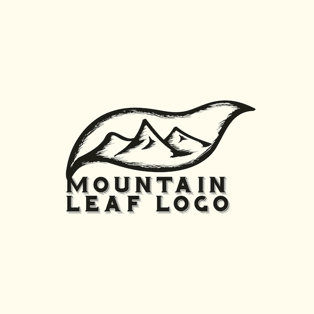 Mountain leaf logo illustration design for your company or business