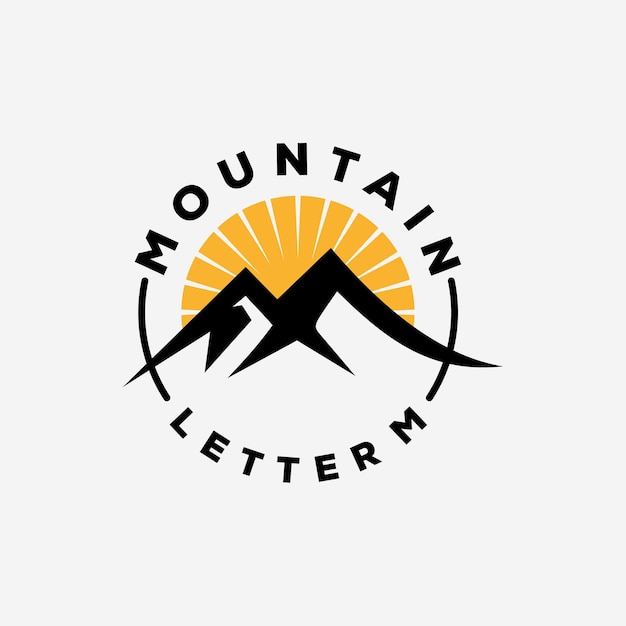 mountain letter M logo design