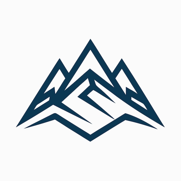 Vector mountain line art logo design concept