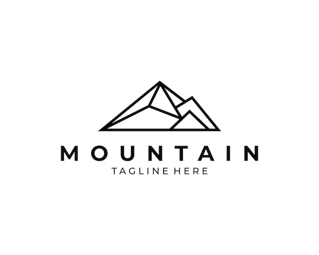 Mountain line icon outline vector logo illustration linear pictogram isolated on white With thin line alphabet for your headline