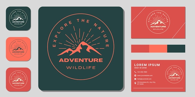 mountain line logo and business card design