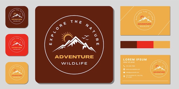 mountain line logo and business card design