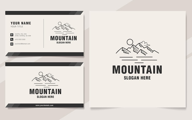 mountain line logo template monogram style