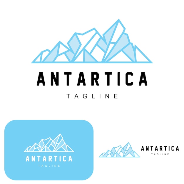 Mountain Logo Antarctic Iceberg Logo Design Nature Landscape Vector Product Brand Illustration Icon