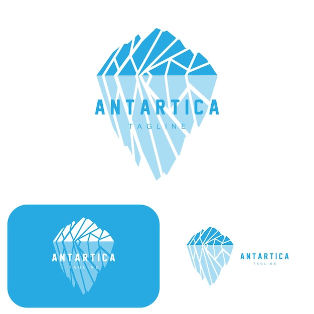 Mountain Logo Antarctic Iceberg Logo Design Nature Landscape Vector Product Brand Illustration Icon