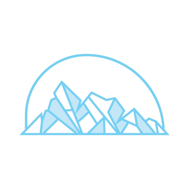 Mountain Logo Antarctic Iceberg Logo Design Nature Landscape Vector Product Brand Illustration Icon