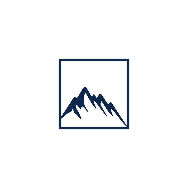 mountain logo design dark blue color on a white background