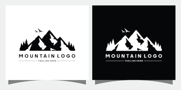 Mountain logo design inspiration vector icons Premium Vector