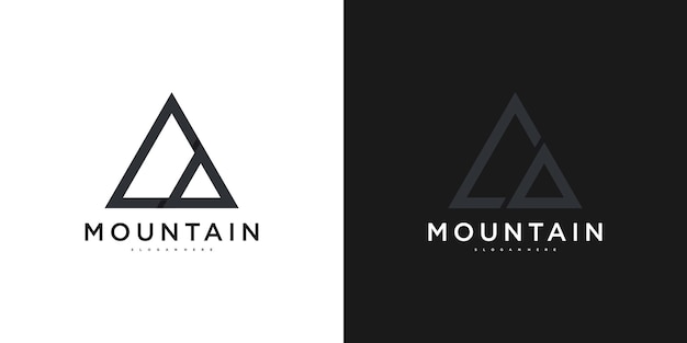 Mountain logo design Landscape hills symbol template vector Premium Vector