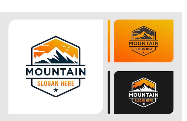 Mountain logo design vector illustration, outdoor adventure . Vector graphic for t shirt