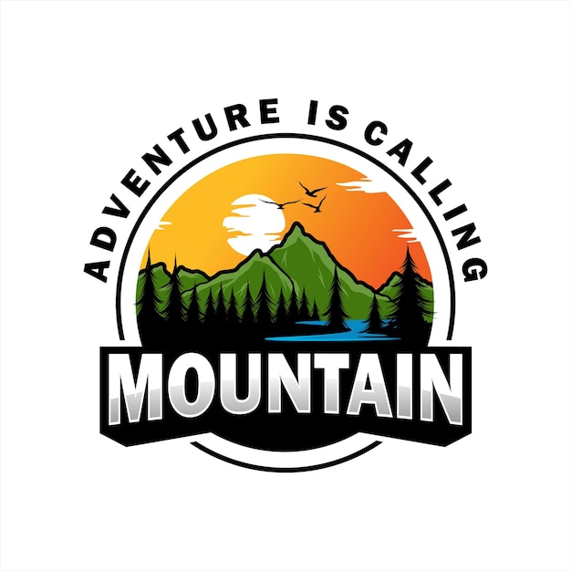 Mountain logo design vector illustration outdoor adventure