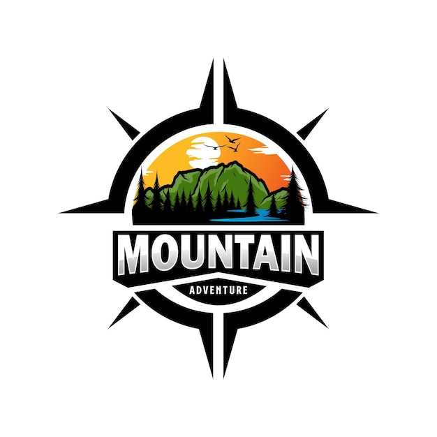 Mountain logo design vector illustration outdoor adventure