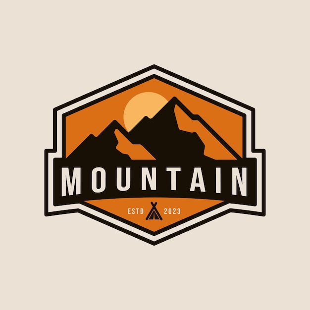 Mountain logo design vector illustration outdoor adventure